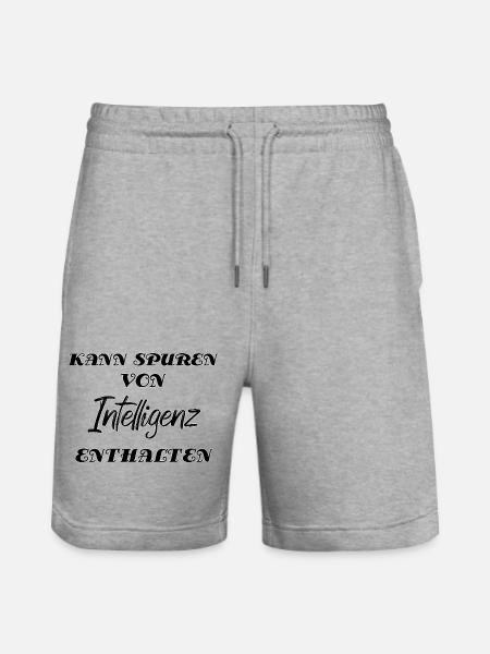 May contain traces of intelligence - Stanley/Stella Trainer Unisex Organic Jogging Shorts - heather grey
