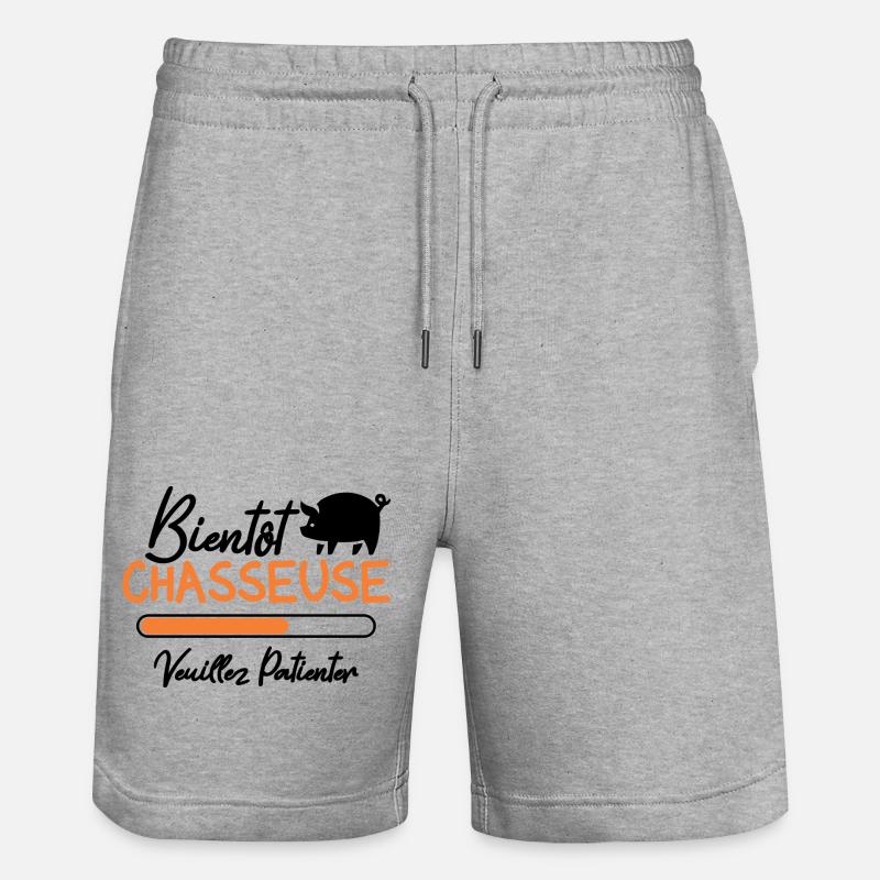 Bientôt Chasseuse veuillez patienter - Short de jogging bio TRAINER Stanley/Stella unisexe - gris chiné