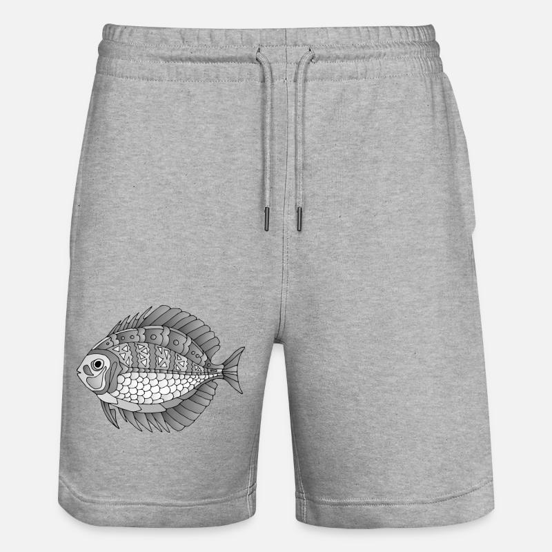 Fish - Stanley/Stella Trainer Unisex Organic Jogging Shorts - heather grey
