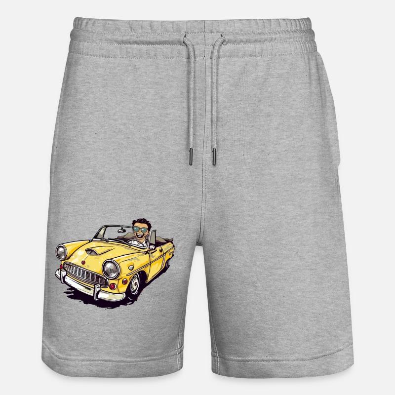 Gérard et son cabriolet jaune - Short de jogging bio TRAINER Stanley/Stella unisexe - gris chiné