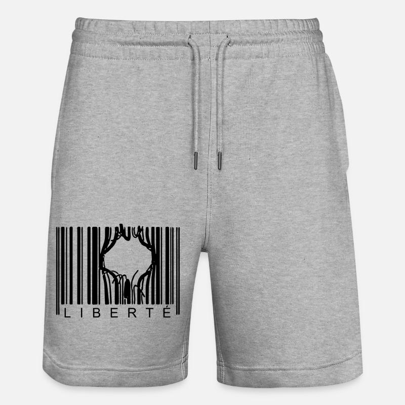 LIBERTE CODE BARRE - Short de jogging bio TRAINER Stanley/Stella unisexe - gris chiné