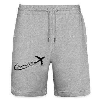 Flugmodus - Stanley/Stella Unisex Bio Joggingshorts Trainer  - Grau meliert - Vorne - Nik (191cm) & Marisol (170cm)