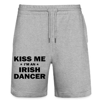 Dancing Dance Music - Stanley/Stella Trainer Unisex Organic Jogging Shorts - heather grey - Front - Nik (191cm) & Marisol (170cm)