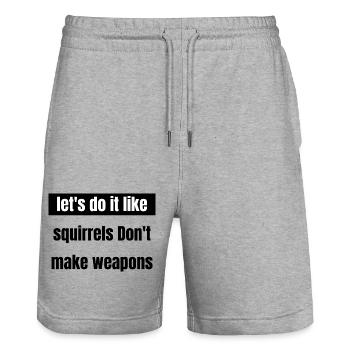 mountain hike eat sleep travel art backpacking - Stanley/Stella Trainer Unisex Organic Jogging Shorts - heather grey - Front - Nik (191cm) & Marisol (170cm)
