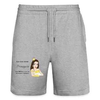 Prinzipessah - Stanley/Stella Unisex Bio Joggingshorts Trainer  - Grau meliert - Vorne - Nik (191cm) & Marisol (170cm)