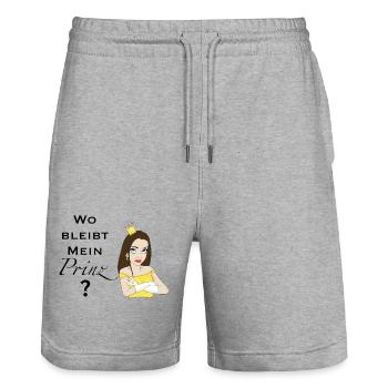 Auf der Suche… - Stanley/Stella Unisex Bio Joggingshorts Trainer  - Grau meliert - Vorne - Nik (191cm) & Marisol (170cm)