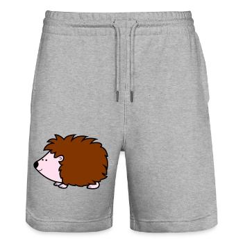 igel - Stanley/Stella Unisex Bio Joggingshorts Trainer  - Grau meliert - Vorne - Nik (191cm) & Marisol (170cm)