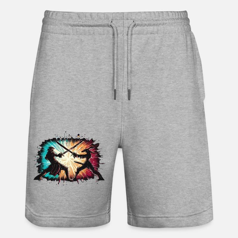 UN COMBAT À L’ÉPÉE - Short de jogging bio TRAINER Stanley/Stella unisexe - gris chiné