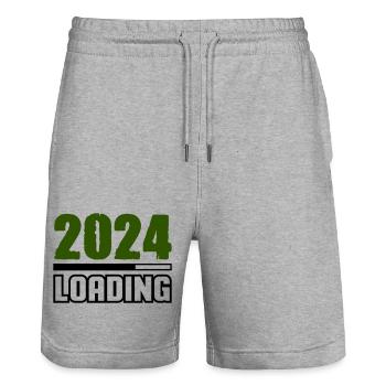 Loading 2024 - Stanley/Stella Trainer Unisex Organic Jogging Shorts - heather grey - Front - Nik (191cm) & Marisol (170cm)
