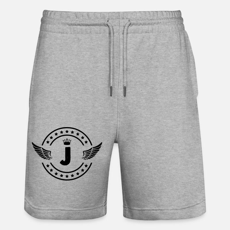 Armoiries J - Short de jogging bio TRAINER Stanley/Stella unisexe - gris chiné