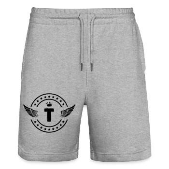 Armoiries T - Short de jogging bio TRAINER Stanley/Stella unisexe - gris chiné - Devant - Nik (191cm) & Marisol (170cm)