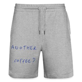 Another Coffee? - Stanley/Stella Trainer Unisex Organic Jogging Shorts - heather grey - Front - Nik (191cm) & Marisol (170cm)