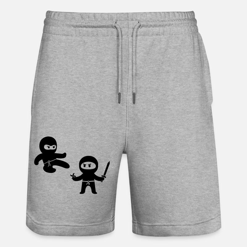 Ninjas - Short de jogging bio TRAINER Stanley/Stella unisexe - gris chiné