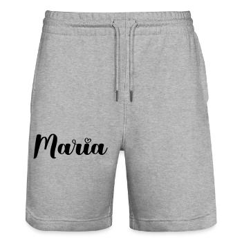 Maria - Stanley/Stella Trainer Unisex Organic Jogging Shorts - heather grey - Front - Nik (191cm) & Marisol (170cm)