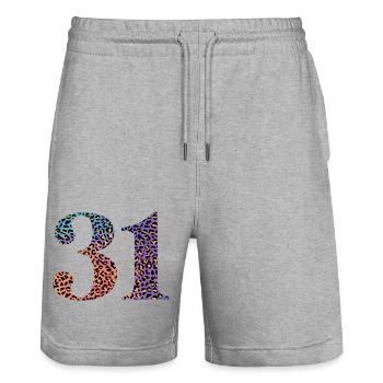 31. Geburtstag Leopard - Stanley/Stella Unisex Bio Joggingshorts Trainer  - Grau meliert - Vorne - Nik (191cm) & Marisol (170cm)