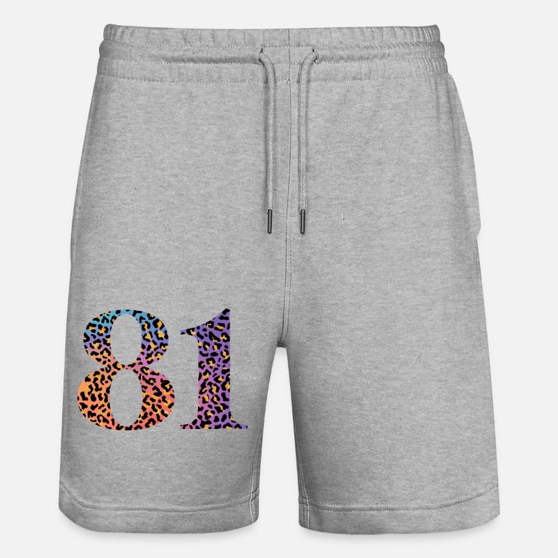 81e anniversaire léopard - Short de jogging bio TRAINER Stanley/Stella unisexe - gris chiné