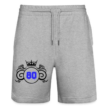 Armoiries 80 - Short de jogging bio TRAINER Stanley/Stella unisexe - gris chiné - Devant - Nik (191cm) & Marisol (170cm)