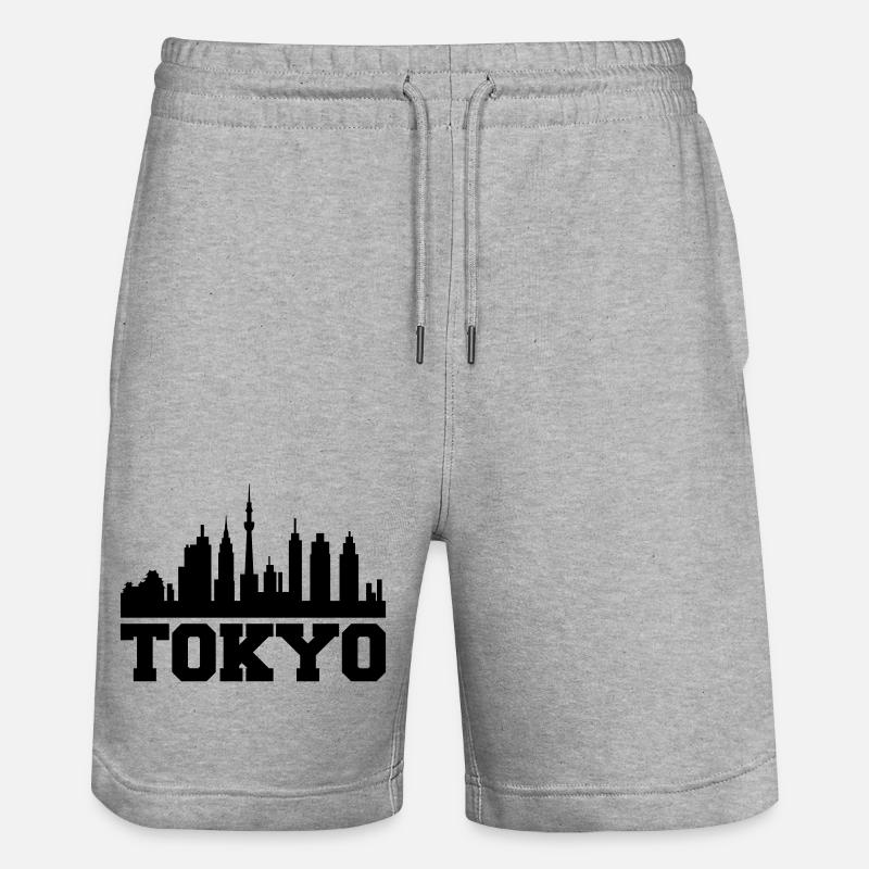 Ligne d’horizon de Tokyo - Short de jogging bio TRAINER Stanley/Stella unisexe - gris chiné