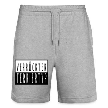 geschenkidee geburtstag bachhund terrier - Stanley/Stella Unisex Bio Joggingshorts Trainer  - Grau meliert - Vorne - Nik (191cm) & Marisol (170cm)
