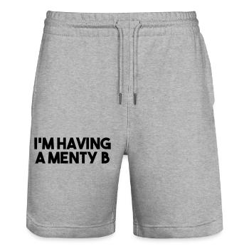 ICH HABE EIN MENTY B - Stanley/Stella Unisex Bio Joggingshorts Trainer  - Grau meliert - Vorne - Nik (191cm) & Marisol (170cm)
