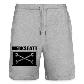 werkzeug werkstatt - Stanley/Stella Unisex Bio Joggingshorts Trainer  - Grau meliert - Vorne - Nik (191cm) & Marisol (170cm)