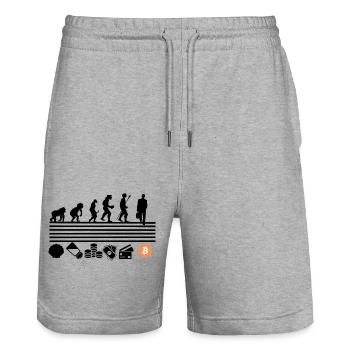 Bitcoin-Entwicklung - Stanley/Stella Unisex Bio Joggingshorts Trainer  - Grau meliert - Vorne - Nik (191cm) & Marisol (170cm)