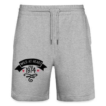 1974 - Stanley/Stella Unisex Bio Joggingshorts Trainer  - Grau meliert - Vorne - Nik (191cm) & Marisol (170cm)