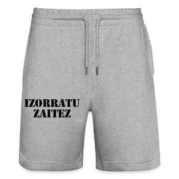 baskisch - Stanley/Stella Unisex Bio Joggingshorts Trainer  - Grau meliert - Vorne - Nik (191cm) & Marisol (170cm)