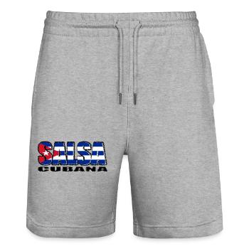 Salsa cubana - Stanley/Stella Trainer Unisex Organic Jogging Shorts - heather grey - Front - Nik (191cm) & Marisol (170cm)