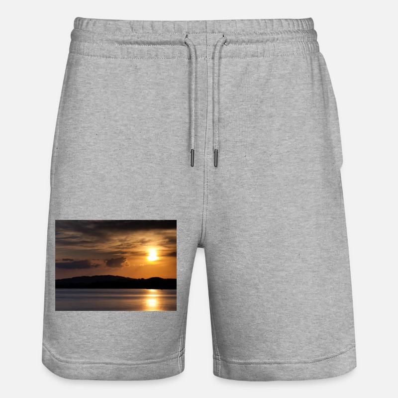 Coucher de soleil au lac Staffelsee - Short de jogging bio TRAINER Stanley/Stella unisexe - gris chiné
