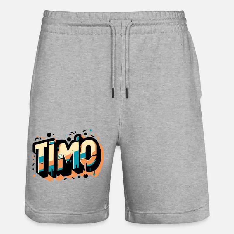 Timo Nom Graffiti - Short de jogging bio TRAINER Stanley/Stella unisexe - gris chiné