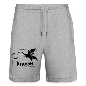 Dragon - Vectorgraphique - Short de jogging bio TRAINER Stanley/Stella unisexe - gris chiné - Devant - Nik (191cm) & Marisol (170cm)