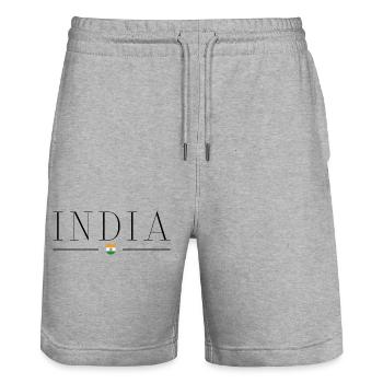 Ich liebe Indien - Stanley/Stella Unisex Bio Joggingshorts Trainer  - Grau meliert - Vorne - Nik (191cm) & Marisol (170cm)