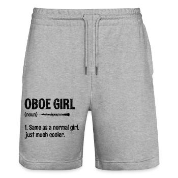 Oboe Girl Oboe Basoonist Marching Band Instrument - Stanley/Stella Unisex Bio Joggingshorts Trainer  - Grau meliert - Vorne - Nik (191cm) & Marisol (170cm)
