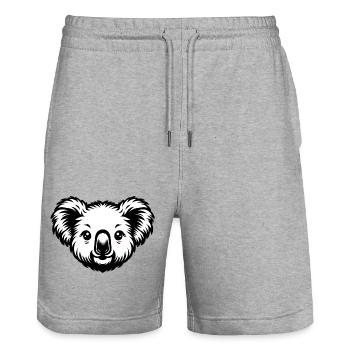 Koala. Enfants animaux mignons - Short de jogging bio TRAINER Stanley/Stella unisexe - gris chiné - Devant - Nik (191cm) & Marisol (170cm)