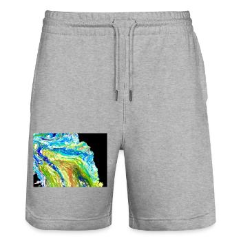 crocodile to heaven - Stanley/Stella Unisex Bio Joggingshorts Trainer  - Grau meliert - Vorne - Nik (191cm) & Marisol (170cm)