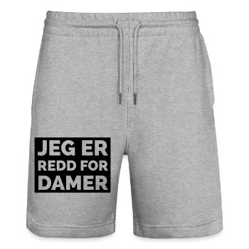 I'm afraid of ladies - Stanley/Stella Trainer Unisex Organic Jogging Shorts - heather grey - Front - Nik (191cm) & Marisol (170cm)