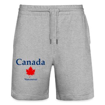 Vancouver - Colombie-Britannique - Canada - Kanada - Short de jogging bio TRAINER Stanley/Stella unisexe - gris chiné - Devant - Nik (191cm) & Marisol (170cm)
