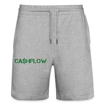 Cash Flow - Green - Stanley/Stella Trainer Unisex Organic Jogging Shorts - heather grey - Front - Nik (191cm) & Marisol (170cm)