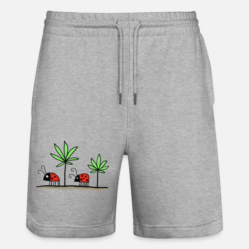 Glückskäfer - Glückskiffer - Stanley/Stella Unisex Bio Joggingshorts Trainer  - Grau meliert