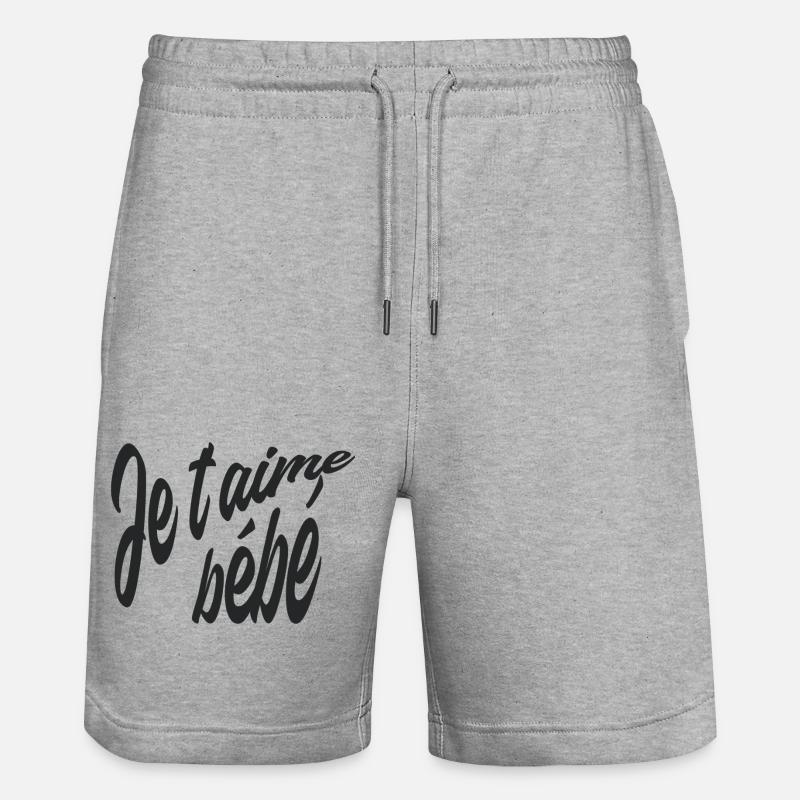 Je t'aime bébé - Short de jogging bio TRAINER Stanley/Stella unisexe - gris chiné