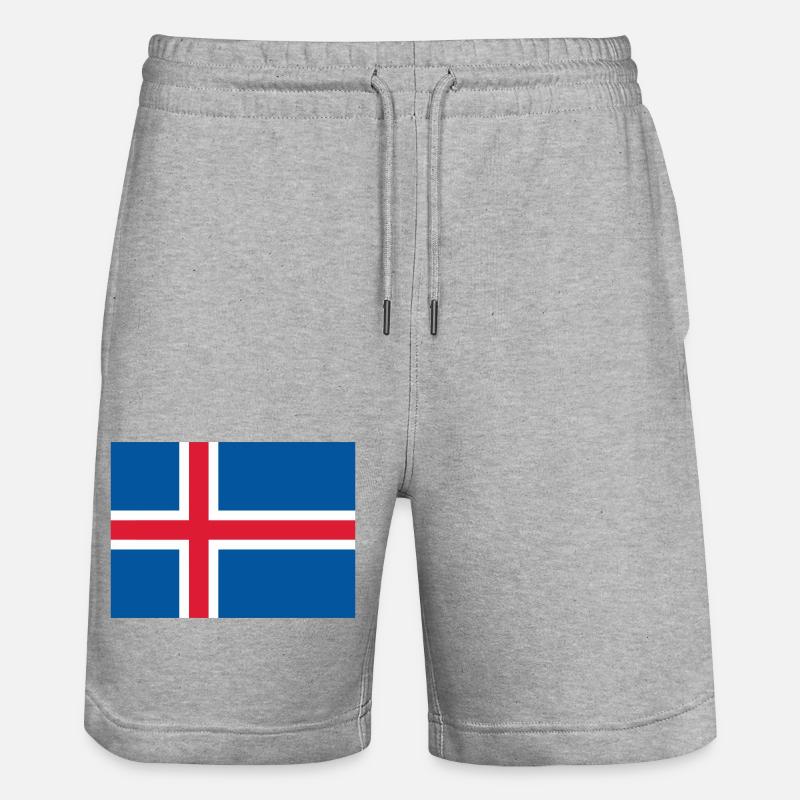 Iceland flag / Drapeau Islande - Short de jogging bio TRAINER Stanley/Stella unisexe - gris chiné