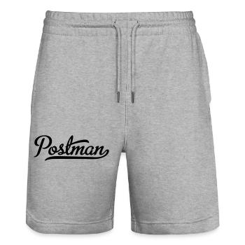 Postman - Stanley/Stella Trainer Unisex Organic Jogging Shorts - heather grey - Front - Nik (191cm) & Marisol (170cm)