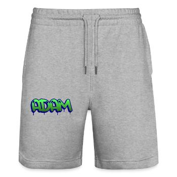 Graffiti First Name Adam - Stanley/Stella Trainer Unisex Organic Jogging Shorts - heather grey - Front - Nik (191cm) & Marisol (170cm)