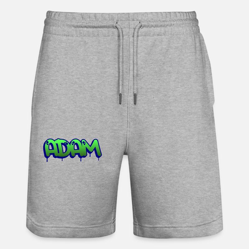Graffiti Prénom Adam - Short de jogging bio TRAINER Stanley/Stella unisexe - gris chiné
