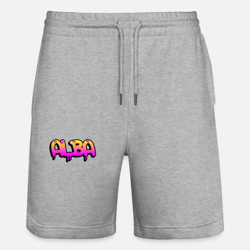 Graffiti name Alba - Stanley/Stella Unisex Bio Joggingshorts Trainer  - Grau meliert