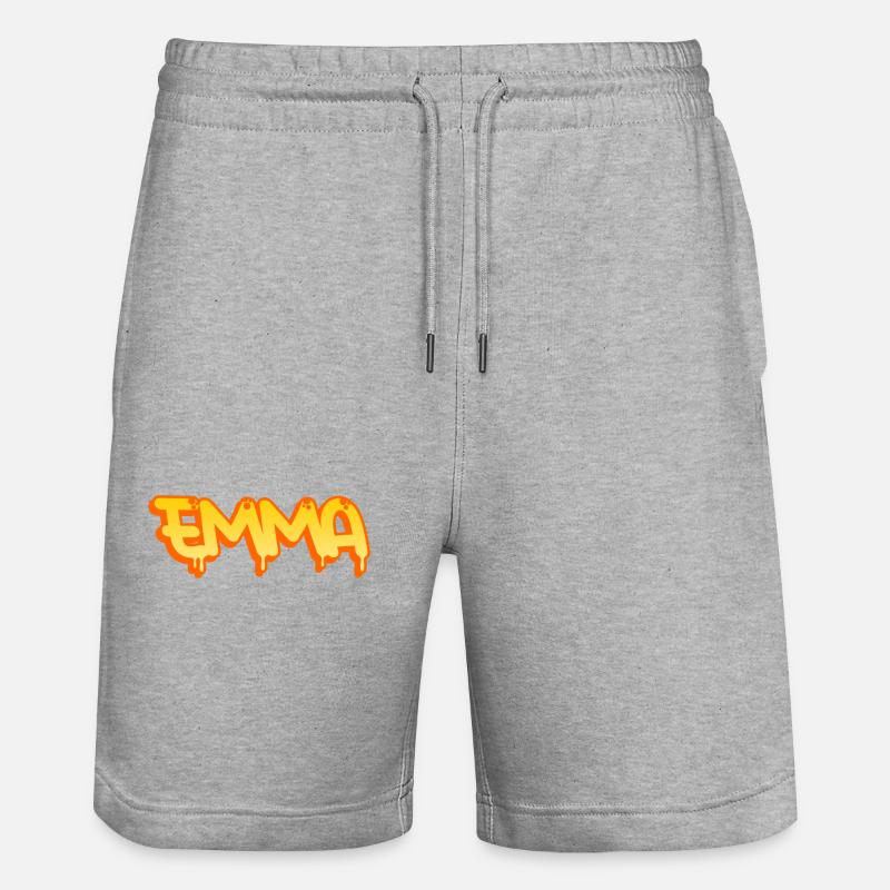 Graffiti prénom Emma - Short de jogging bio TRAINER Stanley/Stella unisexe - gris chiné