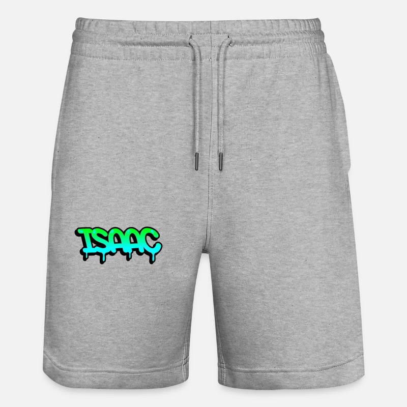 Graffiti prénom Isaac - Short de jogging bio TRAINER Stanley/Stella unisexe - gris chiné