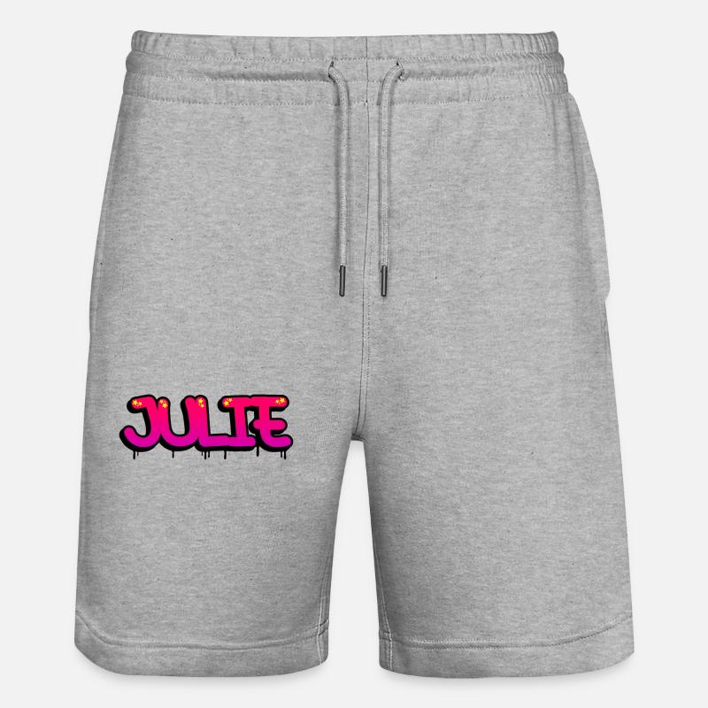 Graffiti prénom Julie - Short de jogging bio TRAINER Stanley/Stella unisexe - gris chiné