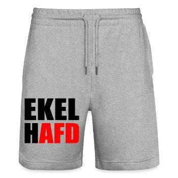 ekelhafd - Stanley/Stella Unisex Bio Joggingshorts Trainer  - Grau meliert - Vorne - Nik (191cm) & Marisol (170cm)